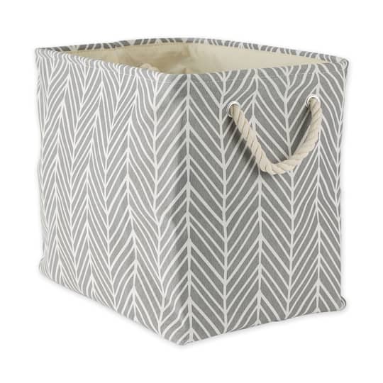 DII® Large Gray Herringbone Rectangle Fabric Bin